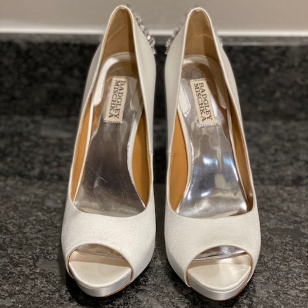Badgley Mischka Kiara Embellished Peep Toe Pumps